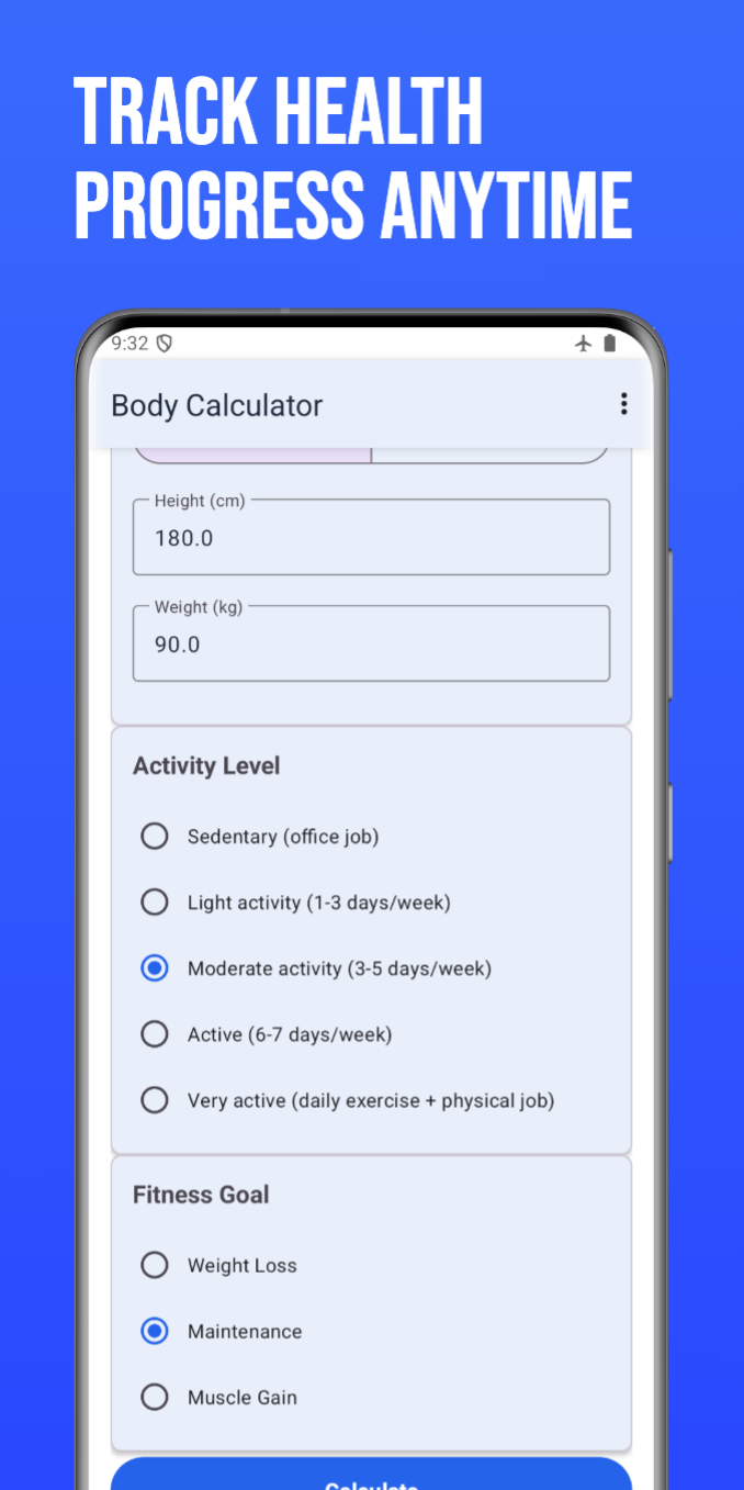 Body Calculator Pro - Body Fat Analysis Screen